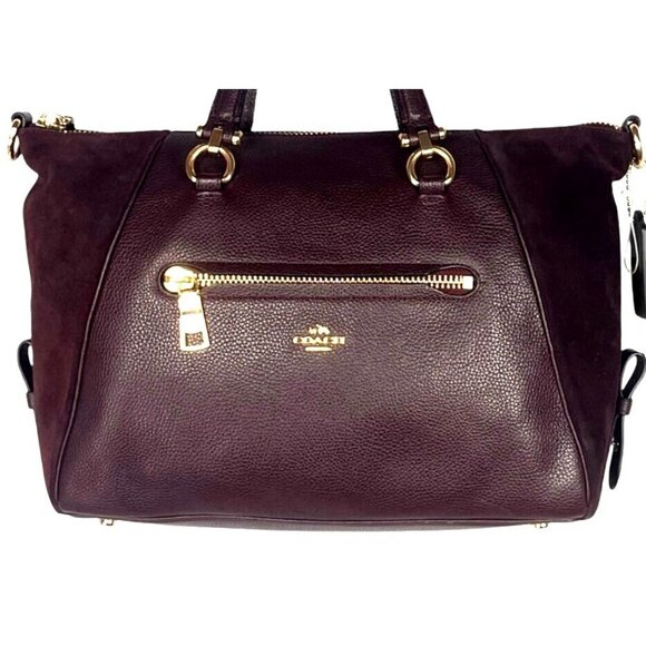 COACH 2017 Burgundy Kelsey Leather Crossbody To Satchel Convertible Bag 55532 - Picture 8 of 16